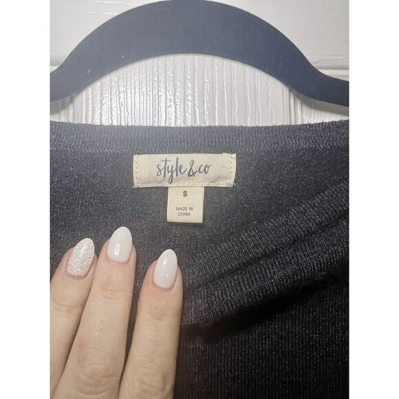 Women’s Dark Gray Tunic Sweater Size Small Style & Co - Picture 5 of 8